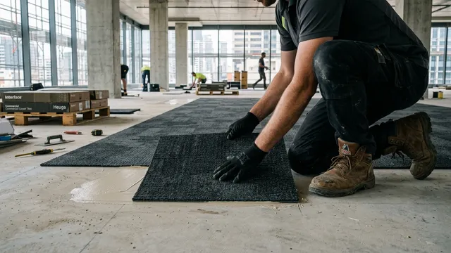 Resilient commercial VCT tile installed in a Wilsonville commercial building