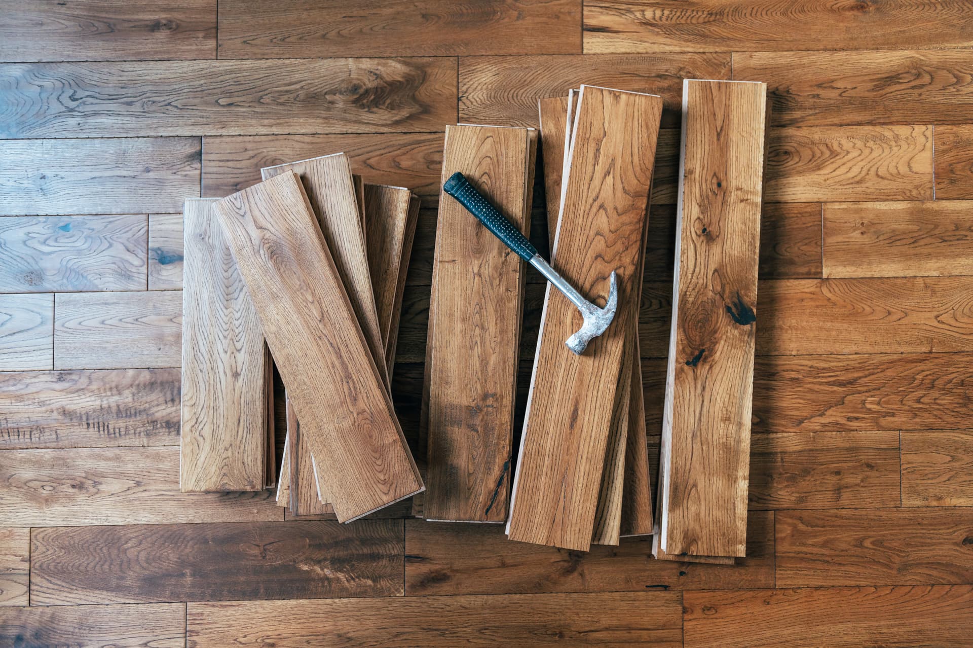 Wooden material on floor